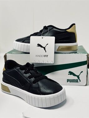 NEW Toddler Puma Cali Star Metallic AC INF SIZE 7C  Sneaker Blk/GldWht In Box